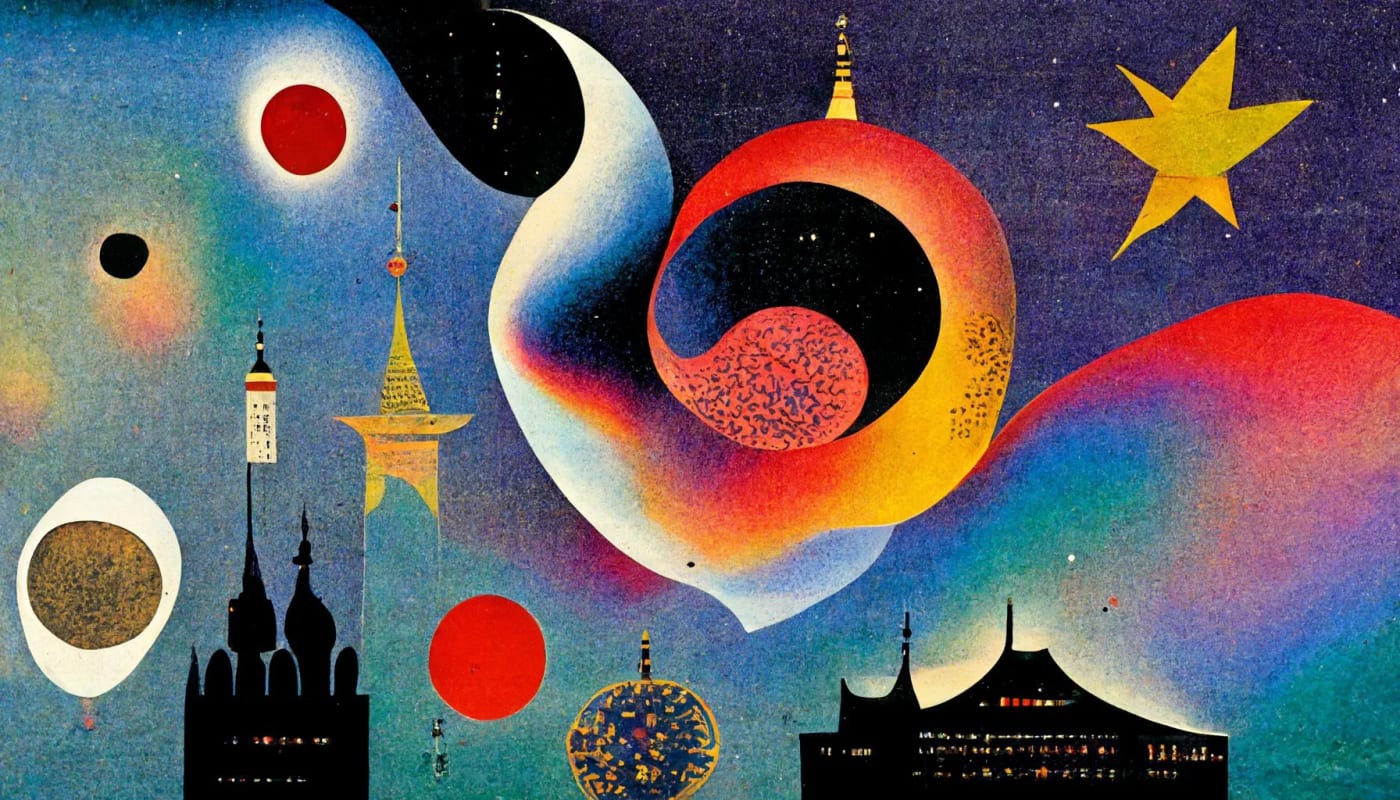 Second abstract composition inspired by Wassily Kandinsky and Sidney Prior Hall
