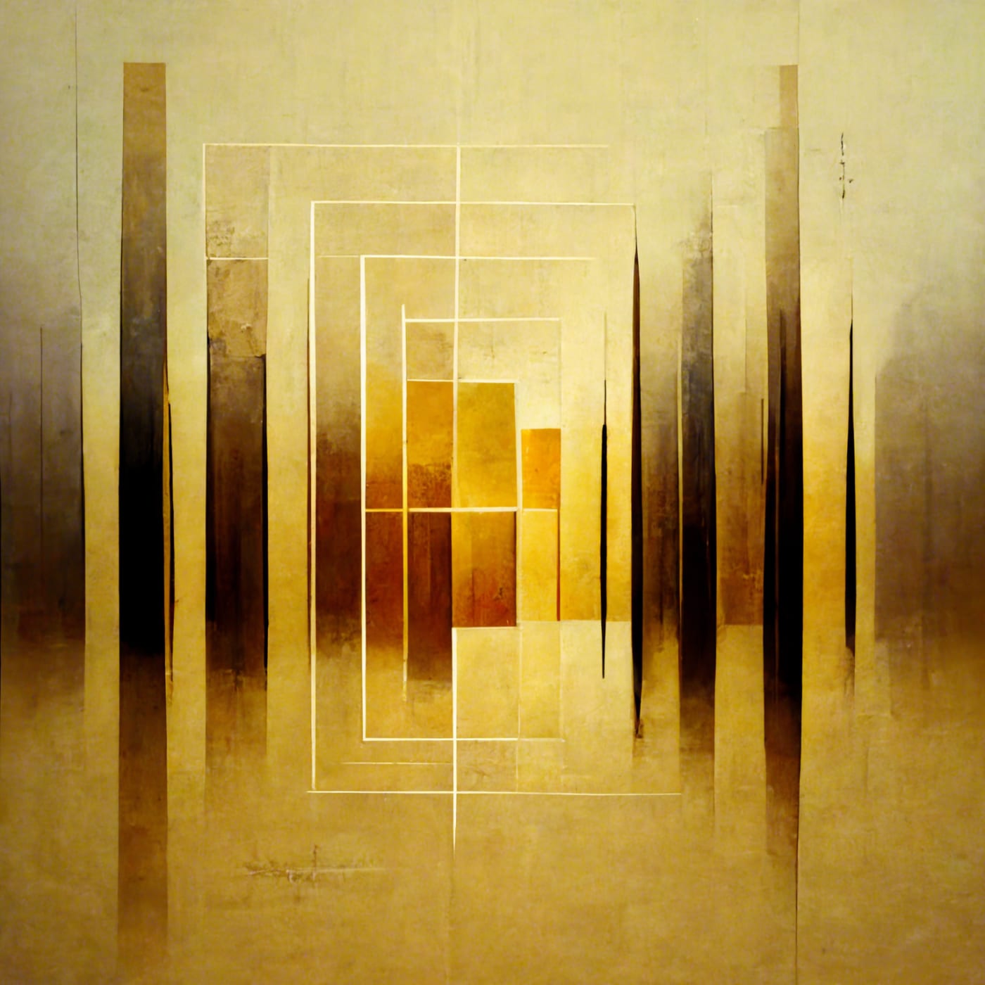 Gold-toned abstraction exploring the golden ratio