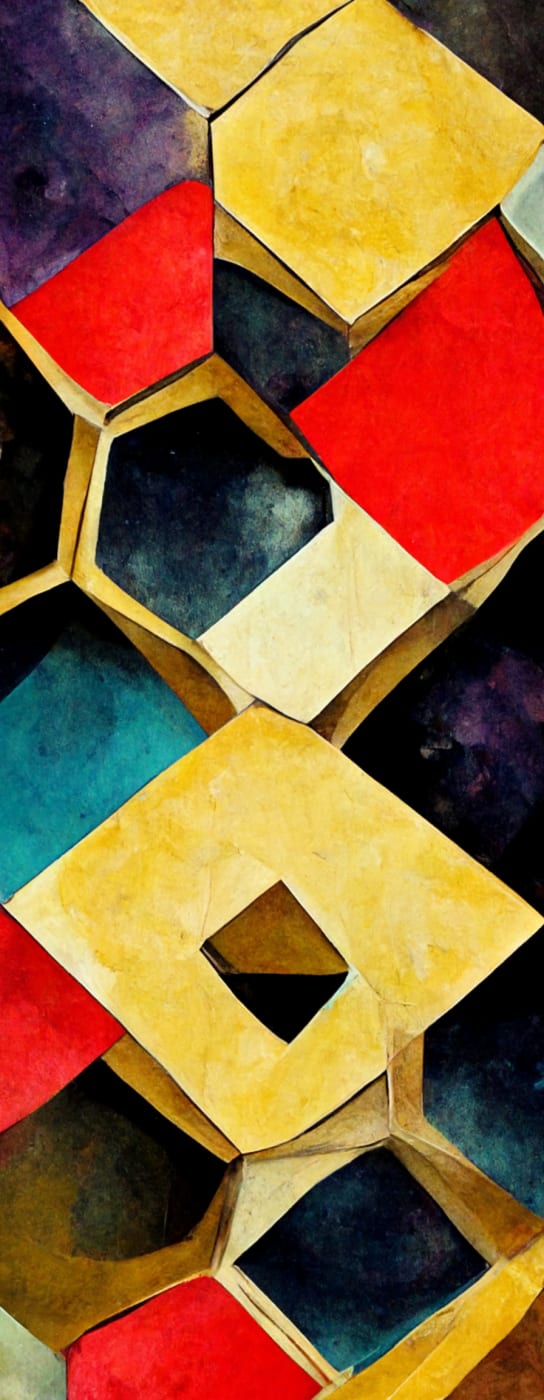 Surreal baroque and constructivist composition of ovals
