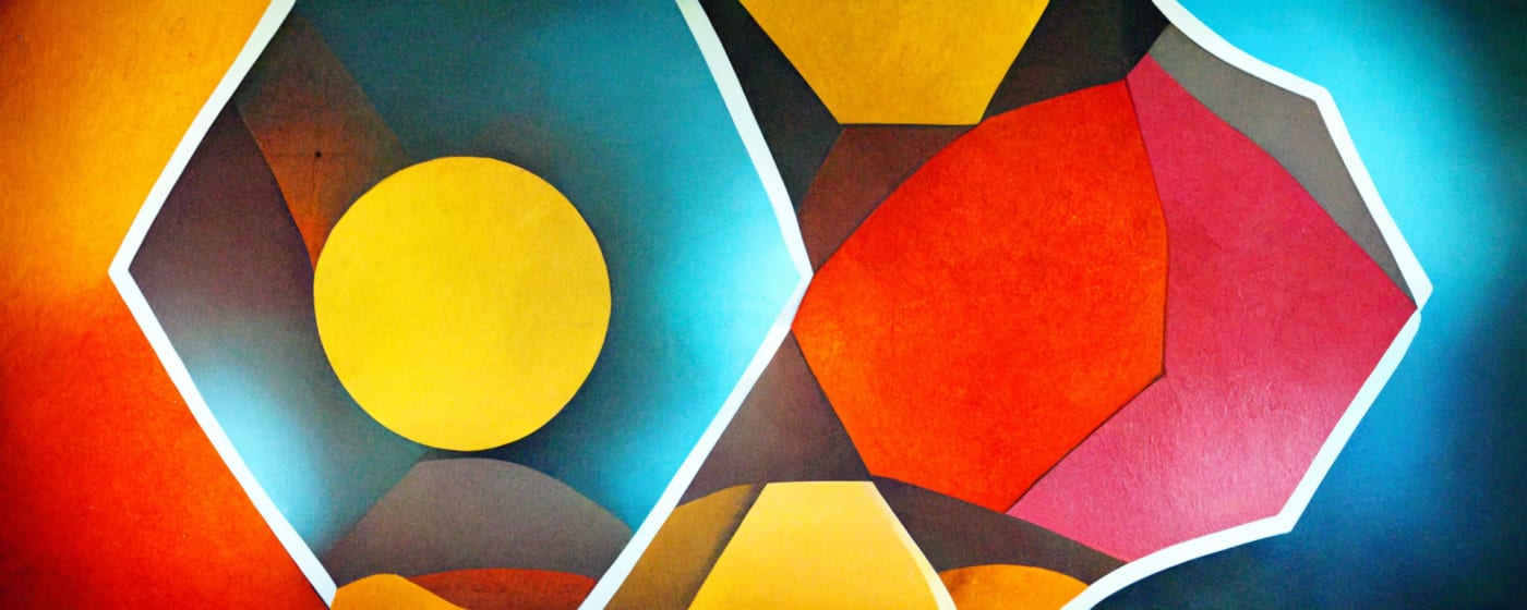 Third surreal baroque and constructivist composition of ovals