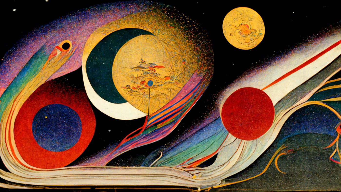 Third abstract composition inspired by Wassily Kandinsky and Sidney Prior Hall